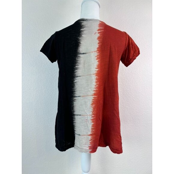 Gilda Midani women's‎ small short sleeve tie dye orange grey casual t-shirt - Picture 5 of 8